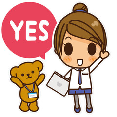 オンナノコ オフィスカジュアル(青) YES