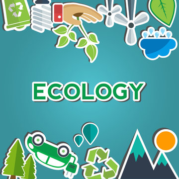 Environment and eco signs and symbols with text area