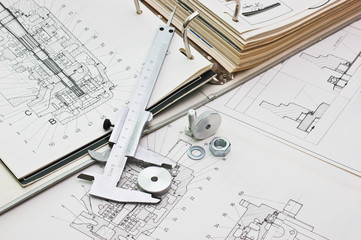 mechanical scheme and calipers