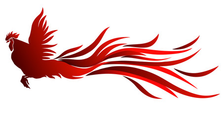 red rooster symbol of 2017 year