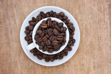 coffee beans in a cup