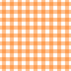 Seamless orange gingham pattern. Traditional background for tablecloths, banqueting rolls, placemats, napkins, drawer & shelf liners. Textile print for shirts, pajamas, bedding sets.