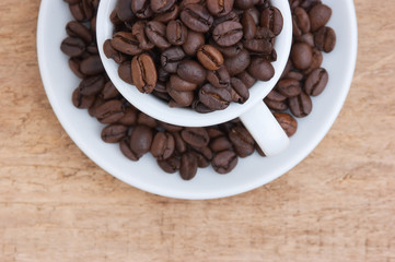 coffee beans in a cup