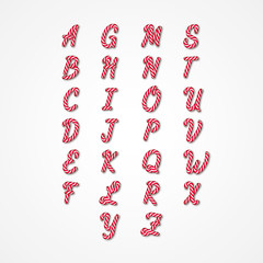 Candy Cane Alphabet.