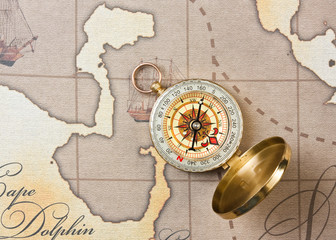 compass on map