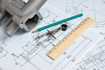 automotive parts and drawing