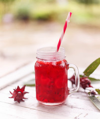 Roselle juice with flower