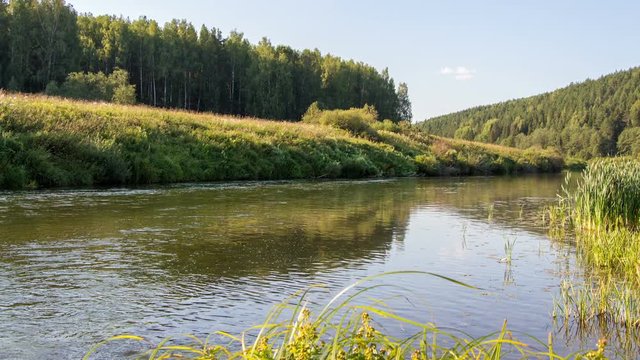 Timelapse of nature - flowing river