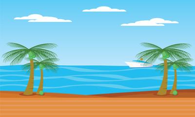 Fototapeta na wymiar beach landscape illustration