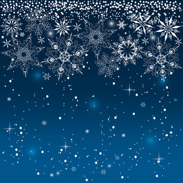 Elegant Christmas background with snowflakes. New year and Christmas greetings design