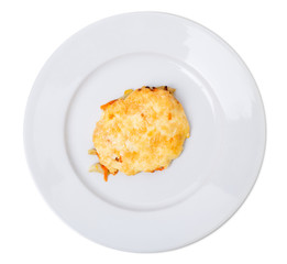Vegetarian potato cutlet with cheese.
