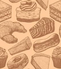 vector hand drawn bakery background