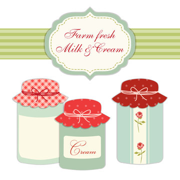 Cute retro mason jars in shabby chic style for your wedding decoration