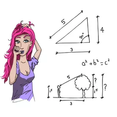 Foto auf Acrylglas Meisje snap stelling van pythagoras niet © emieldelange