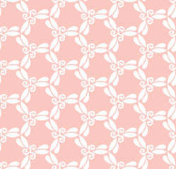 Seamless ornament. Modern geometric pattern with repeating elements. Pink and white pattern