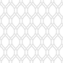 Fototapeta premium Seamless ornament. Modern geometric pattern with repeating silver wavy lines