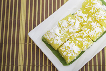 Thai dessert in ceramic plate