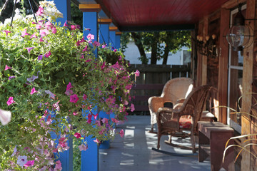 flowers on front porch