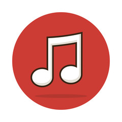 Music note icon vector