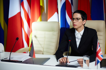 Politician at summit
