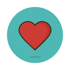 Flat heart icon vector