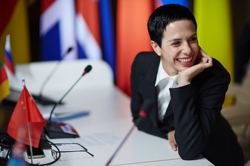 Cheerful politician