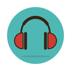 Headphone icon vector. Musical sign