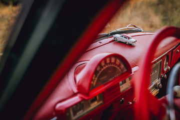 Naklejka premium closeup of a classic vintage car