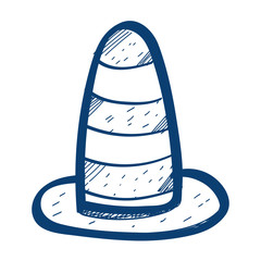 Border post striped icon. Design elements in hand drawn style.