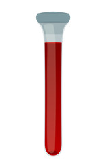 Vector illustration of a glass medical tube of blood. blood test