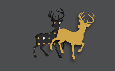 Ausgeschnittenes Rentier aus Papier