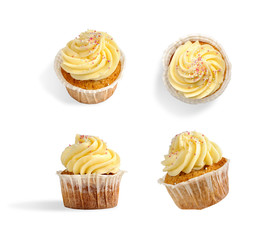 Strawberry cupcakes with butter cream