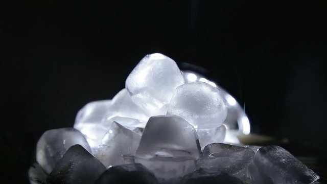ice for cocktails in a dark
