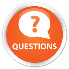 Questions (bubble icon) orange glossy round button