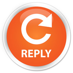 Reply (rotate arrow icon) orange glossy round button