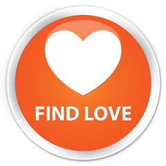 Find love orange glossy round button