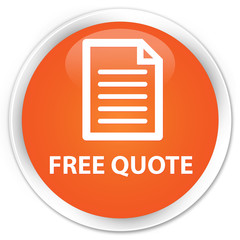 Free quote (page icon) orange glossy round button
