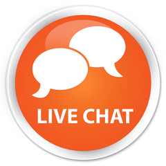 Live chat orange glossy round button
