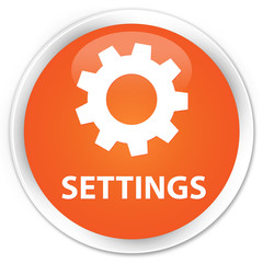 Settings orange glossy round button