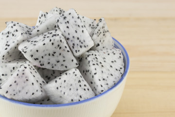 banana cake on the wooden board with abstract nature blur background