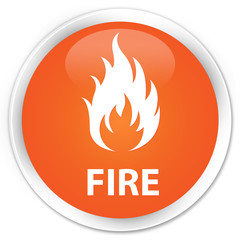 Fire orange glossy round button