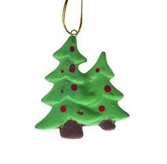 Hand made plasticine or modeling clay figure of Christmas fir tree