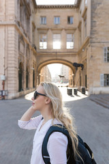 Fototapeta premium beautiful young woman traveling