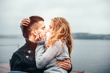 Fototapeta premium Happy couple have fun outdoor in the park
