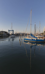 Fototapeta na wymiar channel port in Rimini, Italy