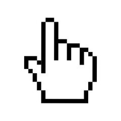 hand cursor pixelated icon image vector illustration design 