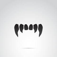 Vampire teeth vector icon.