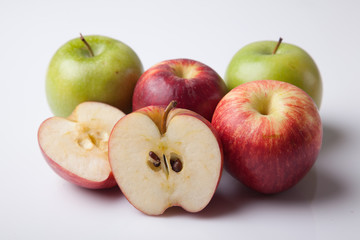 Group of red and green apple