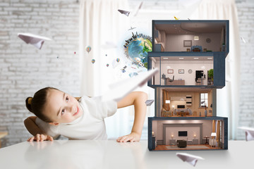 Design of your dream house . Mixed media