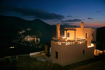 house w view of harbor at nite